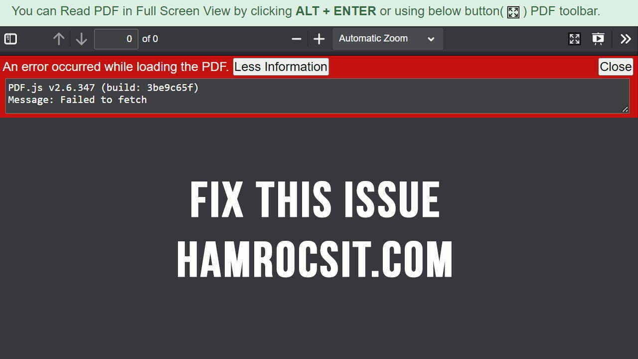How to Fix PDF Render Issue | HAMROCSIT